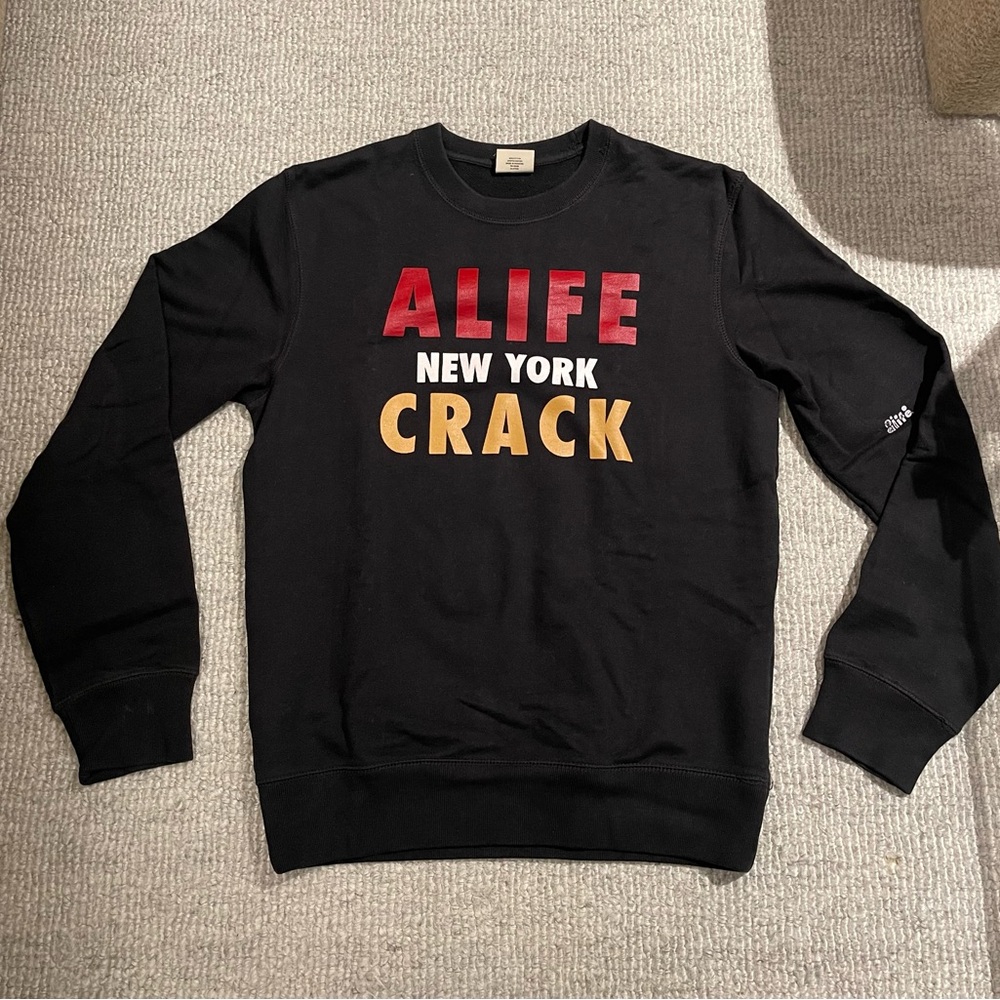 Alife Black and Red Sweatshirt Bold Graphic Crew Neck